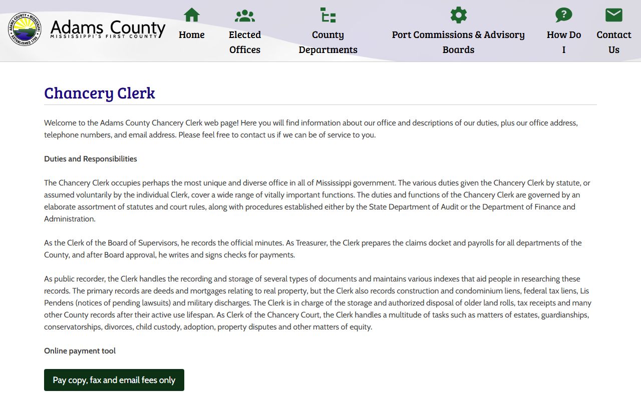 Adams County Chancery Clerk