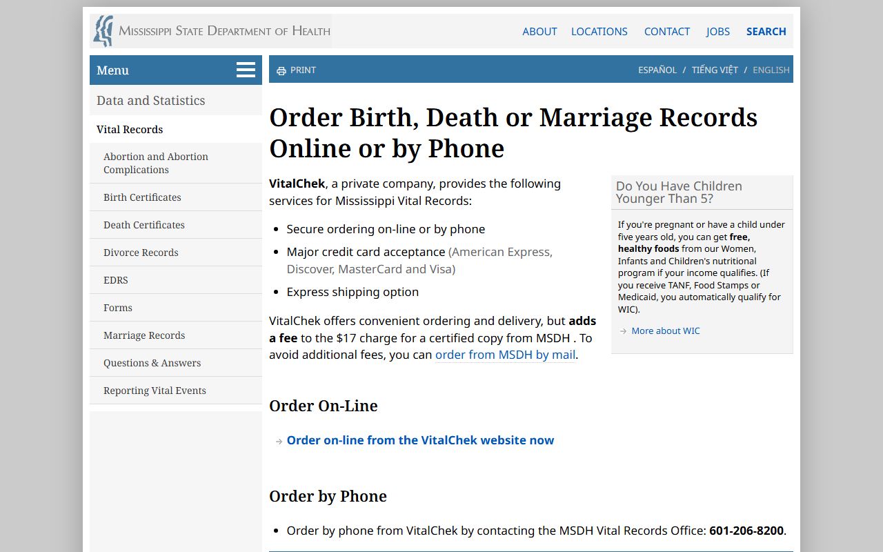 Adams County marriage and divorce records online ordering through VitalChek